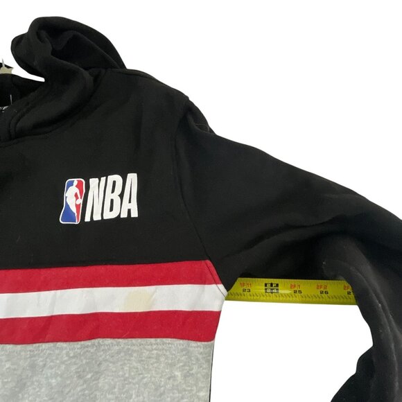 NBA Colorblock Black Gray Hoodie Sweatshirt M Logo Graphic Long Sleeves Sporty - Picture 8 of 10